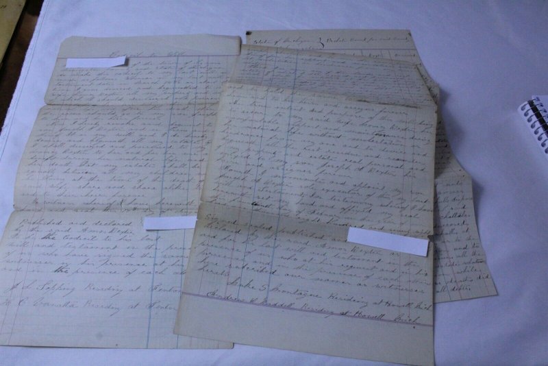 Vintage Hand Written Will 1860-1880 Multi Page