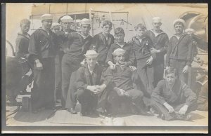 Young Sailors on Boat RPPC Used c1910s