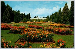 Spokane Washington 1959 Postcard Duncan Gardens Davenport Fountain