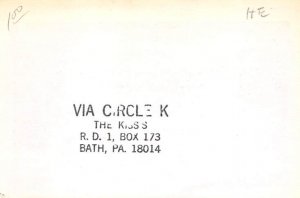 KAJA1983 Tamaqua, PA, USA QSL Writing on Back 