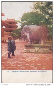 Imperial Mausoleum, Mukden Munchuria, China, 1931 ; Elephant statue