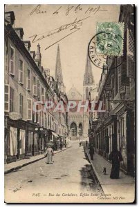 Old Postcard Pau Rue des Cordeliers Eglise Saint Jacques