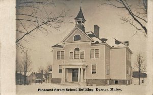 Dexter ME Pleasant Street School Real Photo Postcard