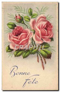 Fantasy - Bonne Fete - Flowers - Old Postcard