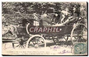 Old Postcard HM The King and Queen of & # 14 39Italie in Paris October 18, 19...