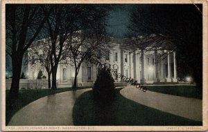 White House at Night Washington DC Postcard PC332