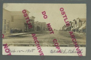 Scranton IOWA RPPC 1908 MAIN STREET nr Lake City Carroll Jefferson Glidden