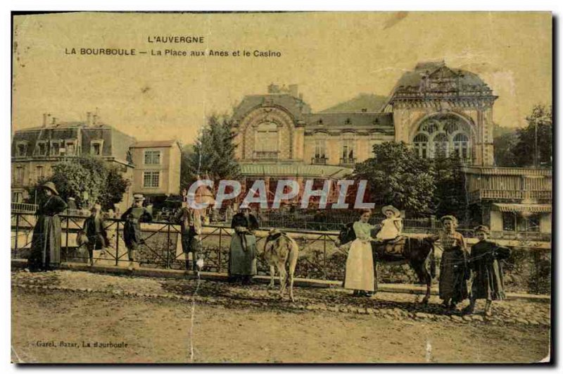 Old Postcard La Bourboule La Place aux Anes and Casino