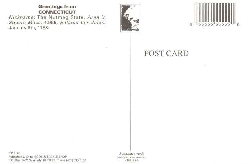 VINTAGE CONTINENTAL SIZE POSTCARD ANIMATED PICTORIAL GREETING MAP OF CONNECTICUT 