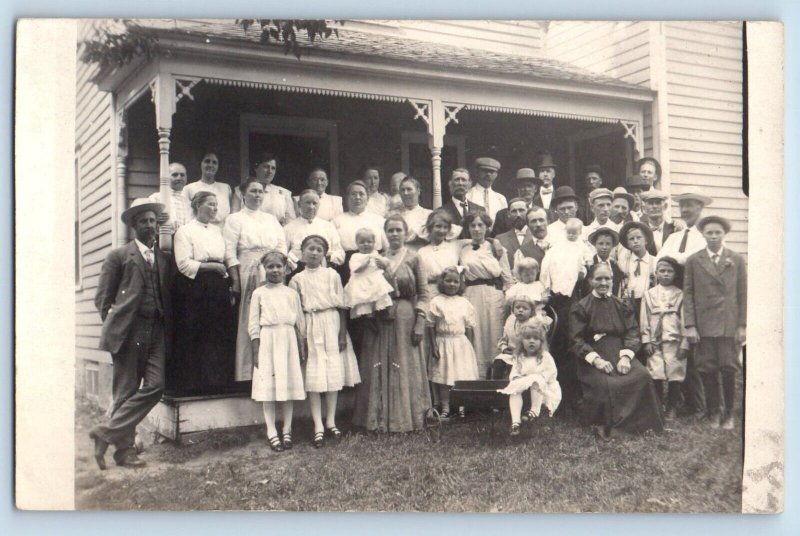 Ida Grove Iowa IA Postcard RPPC Photo Families On The Porch 1912 Posted Antique