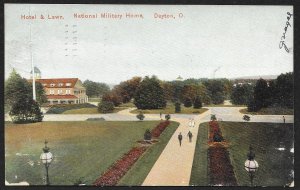 Hotel & Lawn National Military Home Dayton Ohio Used c1907