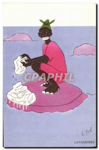 Postcard Old Negro Black Woman Lavandiere