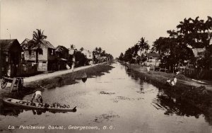 british guiana, Guyana, Demerara, GEORGETOWN, Penitenee Canal (1910s) Postcard 2