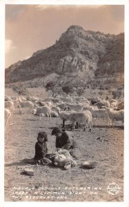 Navajo Indian Reservation Butcher Sheep Herd Frasher Real Photo PC AA41217