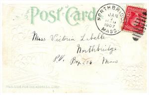 Cupid sitting on Toadstool  playing Mandolin Valentine