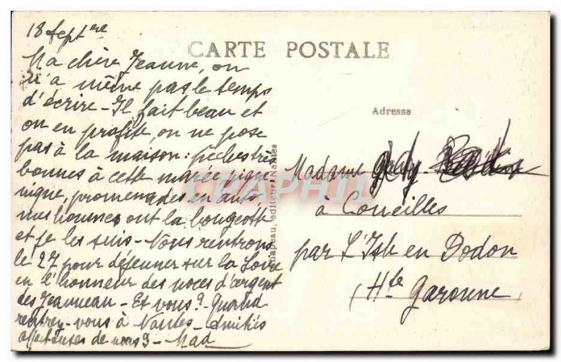 Pornic Old Postcard The output of the port and the old castle