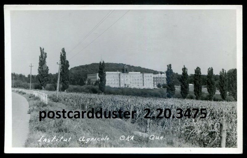 h3388 - OKA Quebec 1950s Institute Agricole. Real Photo Postcard by Chene