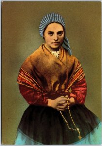 VINTAGE POSTCARD CONTINENTAL SIZE PORTRAIT OF SAINT BERNADETTE SUBIROUS LOURDES