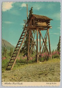 Alaska~Food Cache with Ladder~Continental Postcard 