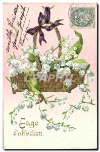 Old Postcard Fantasy Flowers Lily of the valley