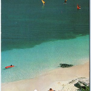 c1970s Cancun Mexico Azure Coast Windsurfing Beach Scene Chrome 4x6 PC M18