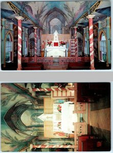 2 Postcards HONAUNAU, KONA Hawaii HI  Interior ST. BENEDICTS CATHOLIC CHURCH 