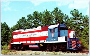 Postcard - Durham & Southern Railway's Unit Number 2000 - North Carolina