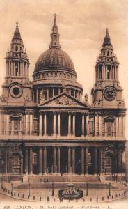 LONDON, England, United Kingdom   ST PAUL'S CHURCH  West Front   SEPIA Postcard