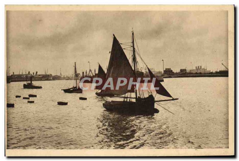 Postcard Old fishing boat Le Havre Fishing Boats