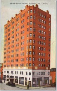 Vintage Hotel Norton-Palmer Windsor Ontario Canada Lithograph Postcard H81