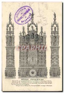 Old Postcard Besancon St Jean Clock