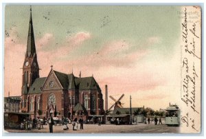 1907 Helsingborg Gustaf Adolfs Church Sweden Posted Antique Postcard