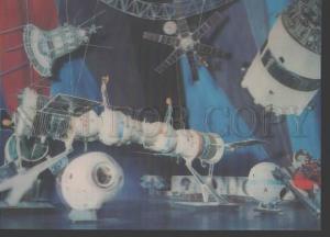 116380 Expo 1970 Soviet Pavilion SPACE Ships old 3D postcard