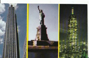 America Postcard - Famous New York City Landmarks - Ref 5845A