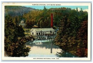 c1930's Pumping Station City Water Works Hot Springs National Park AR Postcard