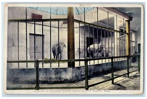 c1920's Interior Of Elephant House Franklin Park Boston Massachusetts Postcard
