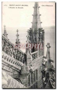 Old Postcard Mont Saint Michel L lace staircase