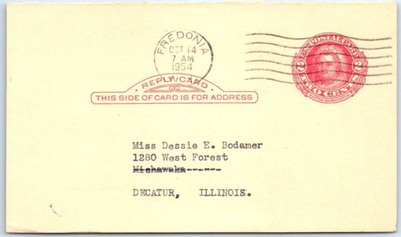 M-46824 Used Posted Blank US Postal Card 2/Two Cents Martha Washington