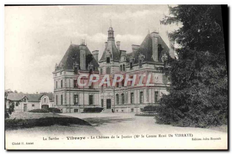 Old Postcard Vibraye Sarthe Le Chateau de Justice