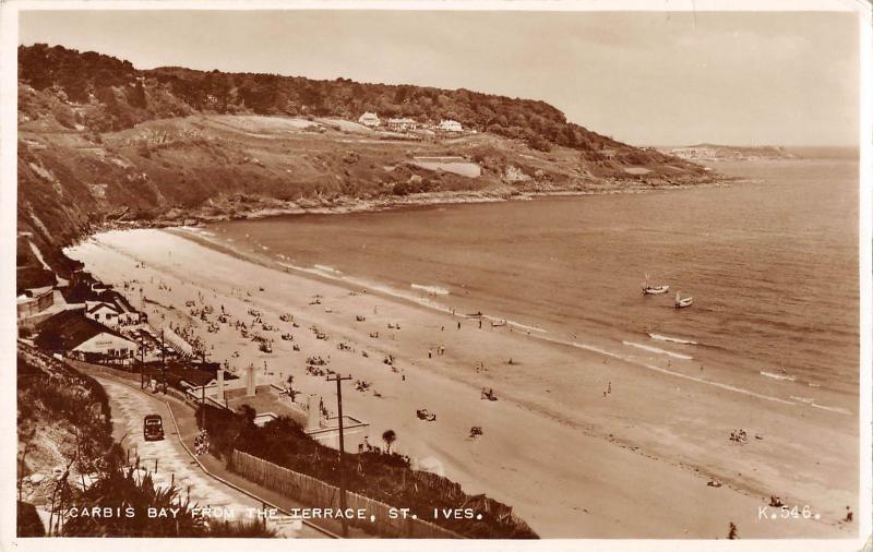 uk15597 carbis bay from the terrace st ives real photo  uk