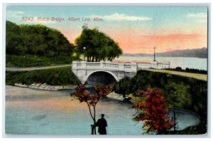 1910 Hatch Bridge Exterior View River Lake Albert Lea Minnesota Vintage Postcard