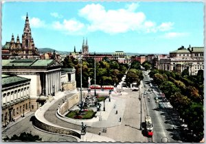 1950's Vienna - Ringstrasse House of Parliament Town Hall Old Imperial Postcard