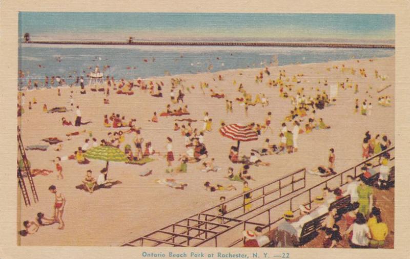 Sandy Beach at Ontario Beach Park - Charlotte, Rochester, New York - Linen