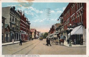 12433 Trolley on Main Street, Lock Haven, Pennsylvania 1922