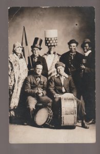 Brookings SOUTH DAKOTA RPPC c1910 SDSU College Band UNCLE SAM Costumes Black