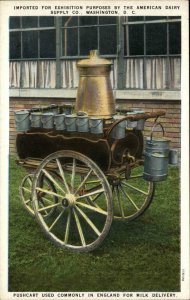 Old Pushcart For Milk Delivery American Dairy Supply Co Washington DC Postcard