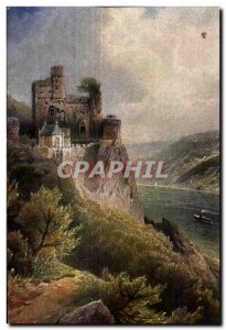 Postcard Old Burg Rheinstein Ein XIstead Sus worm gangenhelt list die