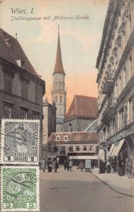 WIEN VIENNA AUSTRIA~STALLBURGGASSE mit MICHAELER KIRCHE~1912 PHOTO POSTCARD