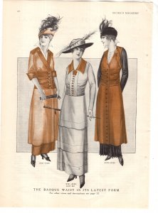 Basque Waist, Womens Fashion, McCalls Magazine Vintage Advertisement Nov 1914