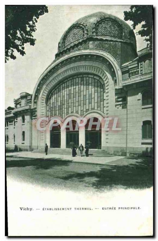 Postcard Old Vichy Thermal Establishment main entrance